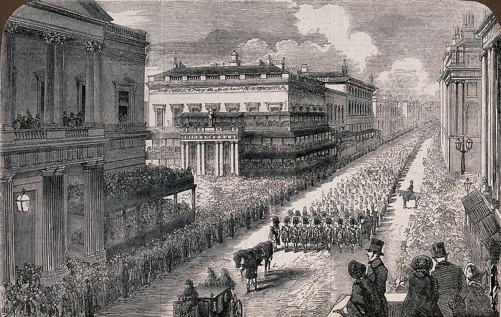 Funeral of the late Prince Louis Napoleon - debarkation of the body at  Woolwich