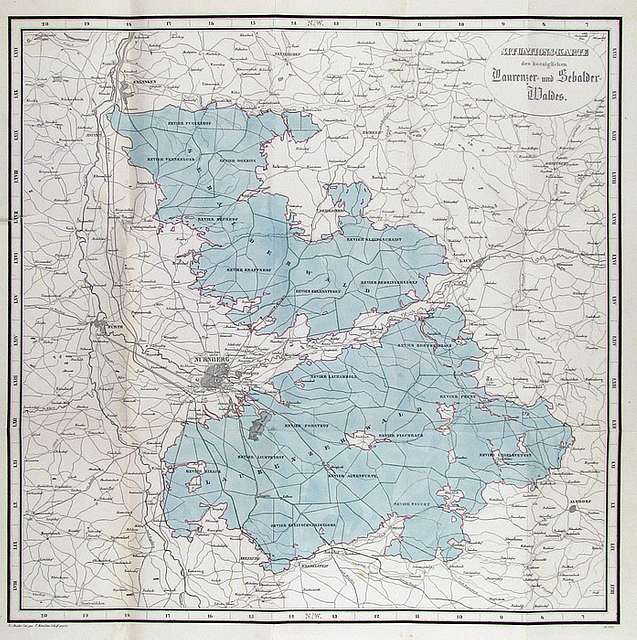 Nürnberg Reichswald Karte - Public domain vintage map - PICRYL - Public