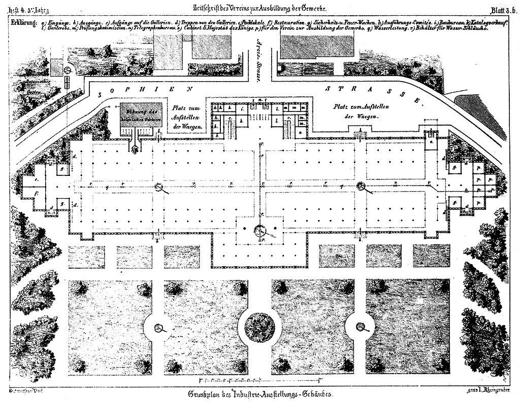 Glaspalast Muenchen Grundriss 1854 - PICRYL - Public Domain Media ...