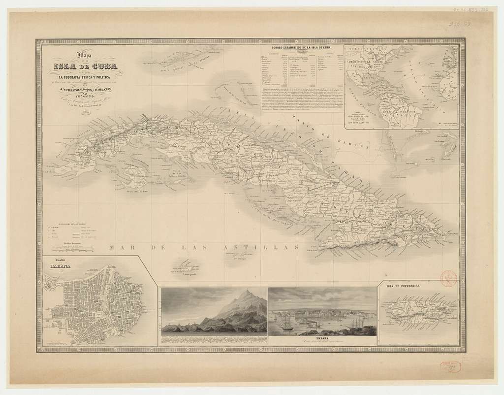 Mapa de la isla de Cuba indicando la geografia fisica y politica y ...