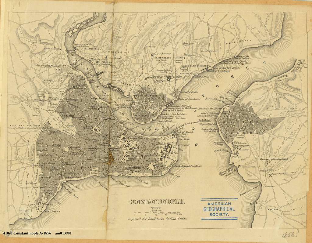 Map of Constantinople prepared for Bradshaw's Indian Guide - PICRYL ...