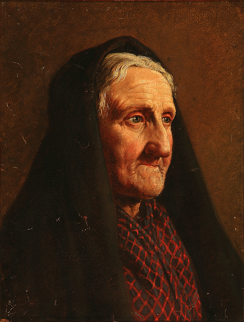 Niels Emil Holm, Portræt af en ældre kvinde, 1856 - PICRYL - Public ...