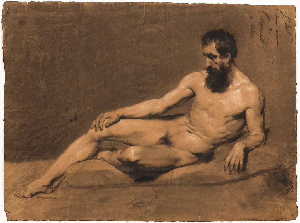 Reclining Male Nude Public Domain Portrait Drawing PICRYL Public Domain Media Search