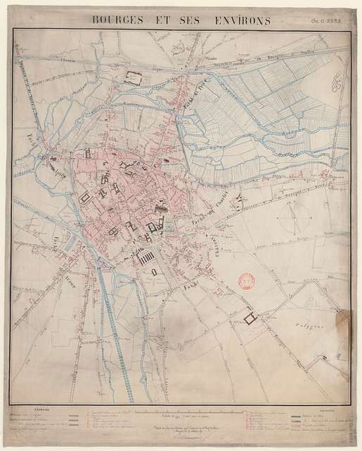 Bourges. - Bourges et ses environs 1-5.000. Réduit des plans du ...