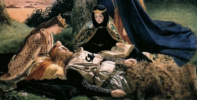 Detail of The Death of King Arthur by James Archer 1860 PICRYL