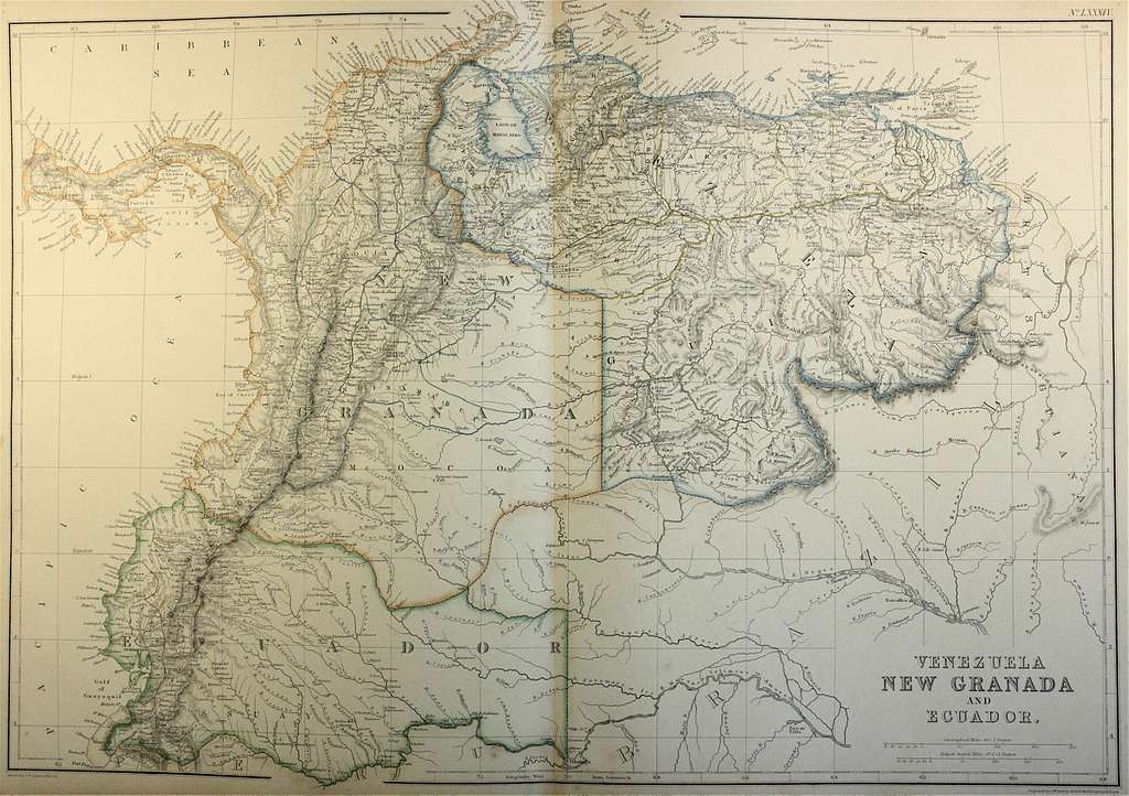 Mapa de la Confederación Granadina (1860) - PICRYL - Public Domain ...