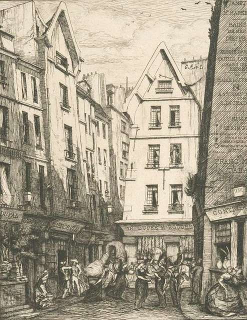 Charles Meryon - Rue Pirouette by Charles Meryon