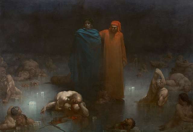 Dante's Inferno by Wilhelm Trübner Reproduction Painting for Sale