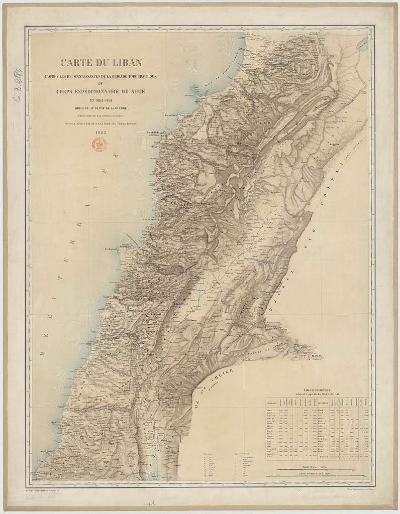 Carte du Liban - d'après les reconnaissances de la Brigade ...