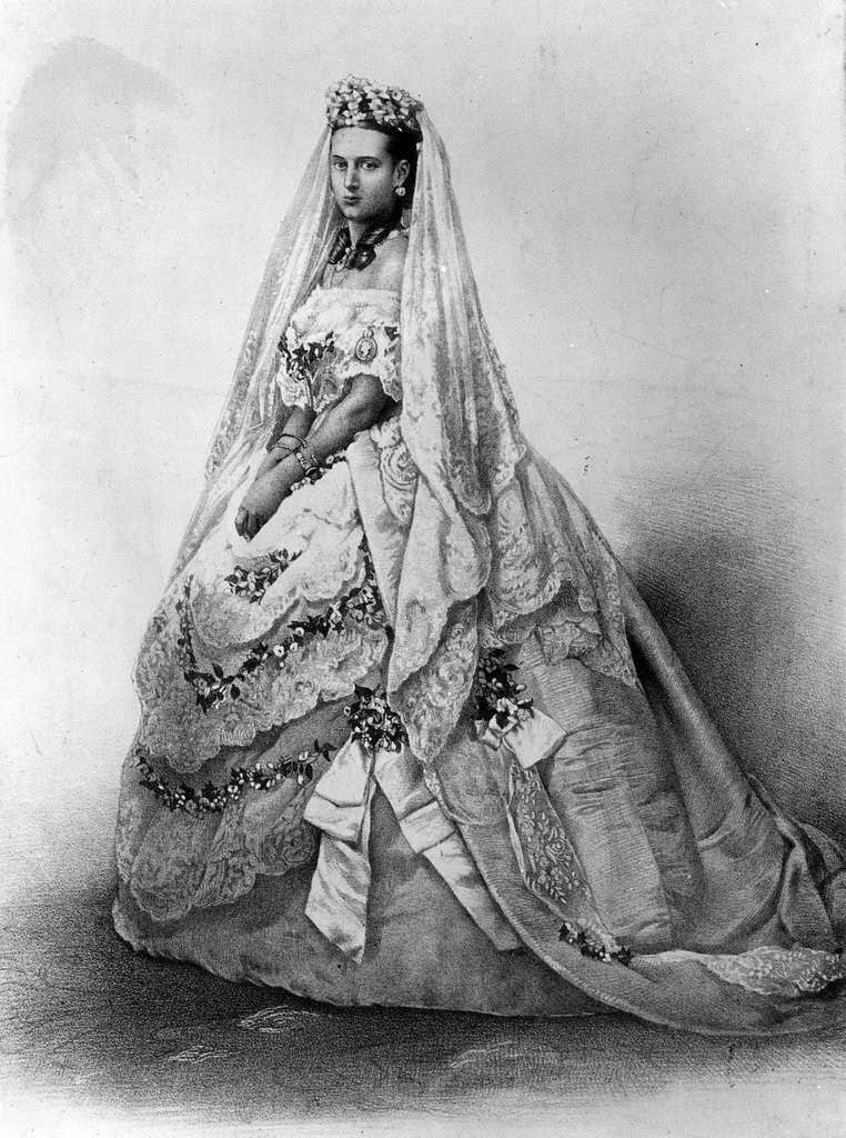 Empress Eugenie in her wedding attire  Royal wedding dress, Royal brides,  Eugenie wedding