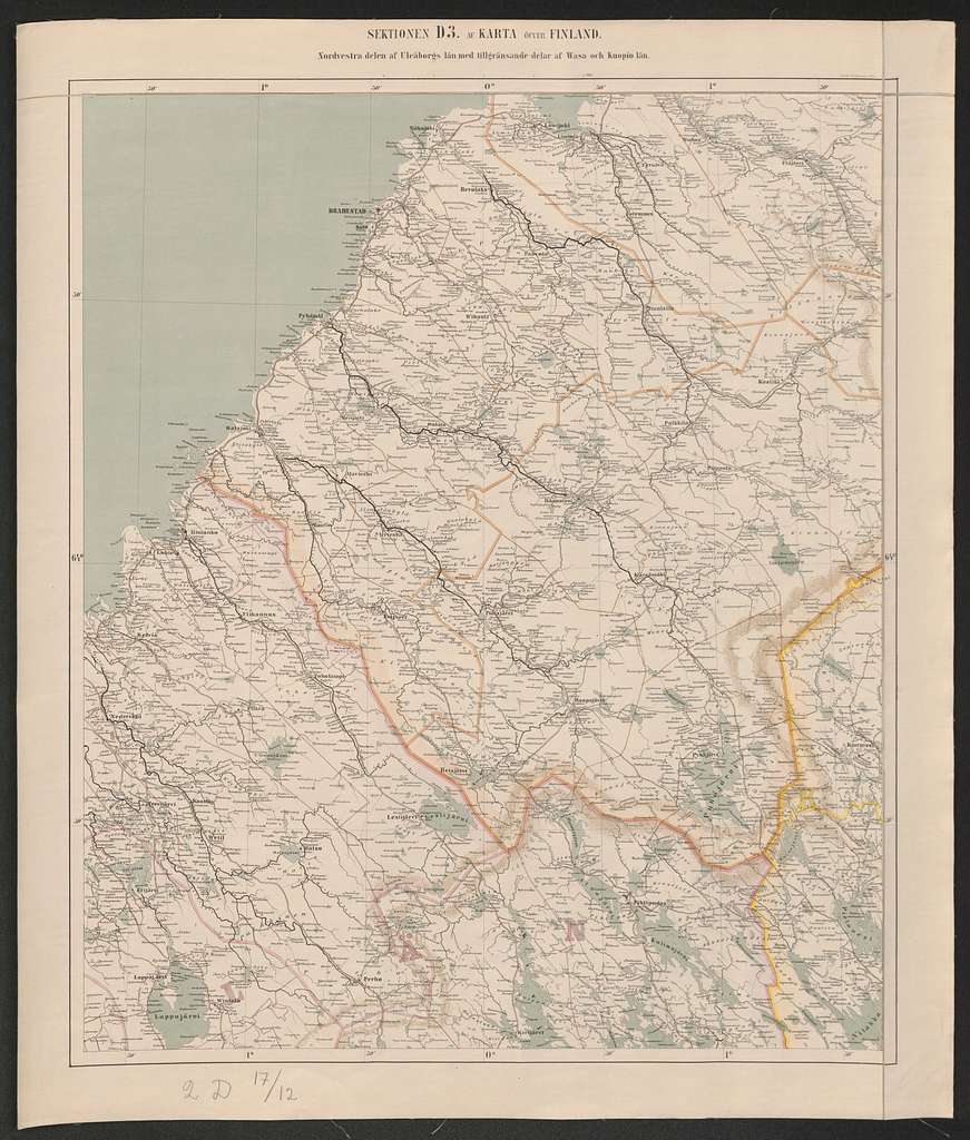 General map of the Grand Duchy of Finland 1863 Sheet D3 - PICRYL Public ...