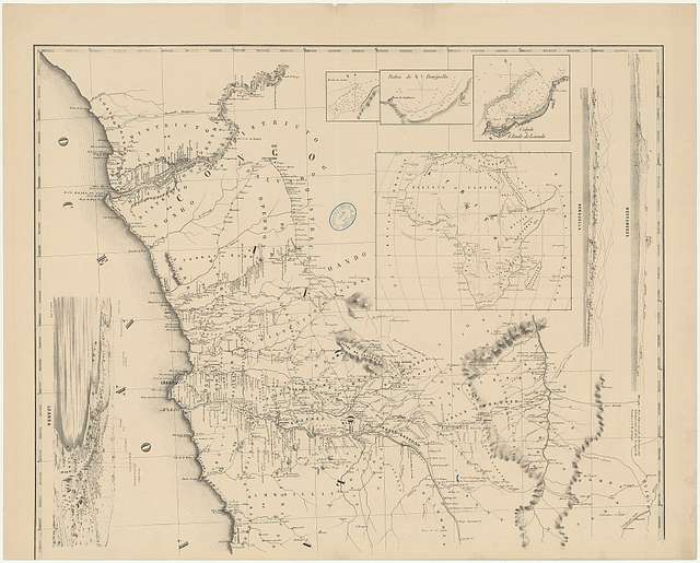 Angola - mappa coordenado pelo Visconde de Sá Da Bandeira, Tenente ...