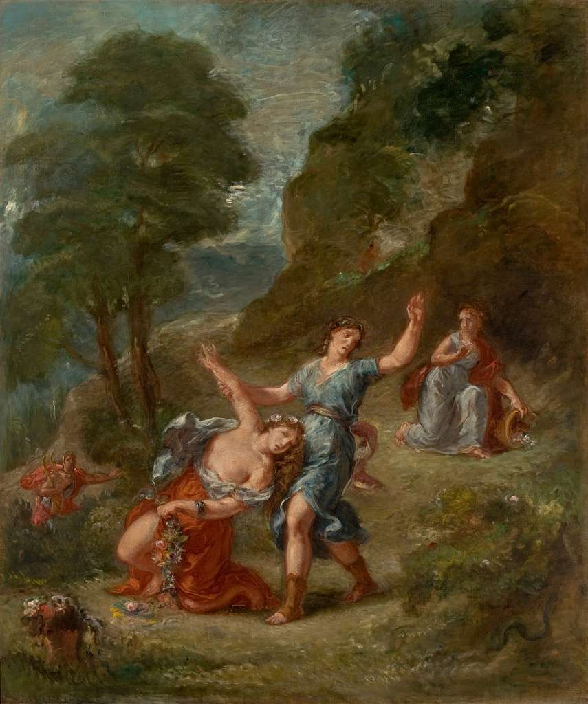 Eugène Delacroix - Four Seasons, Spring - Eurydice bitten by a serpent ...