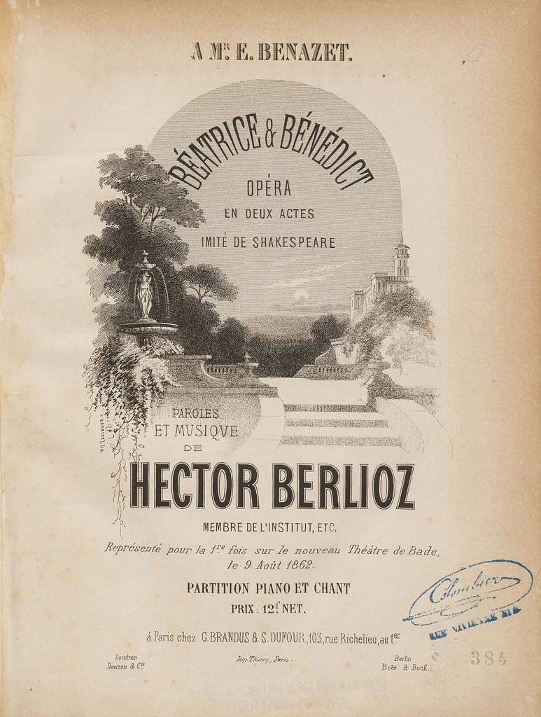 Hector Berlioz B atrice et B n dict score title page PICRYL