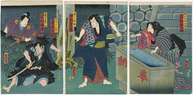 Utagawa Kunisada II - Actors Sawamura Tanosuke III as Inosuke's Wife ...