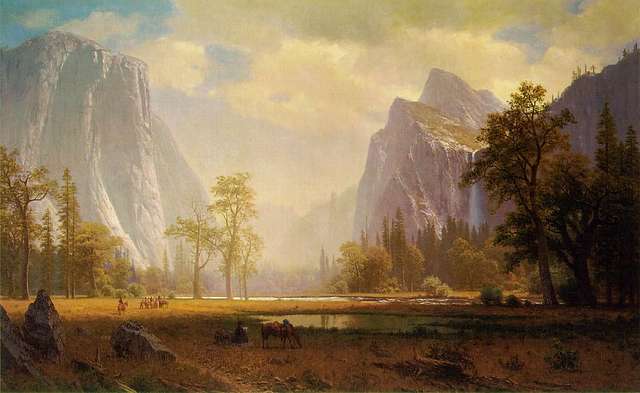 Bức tranh Yosemite của Albert Bierstadt: Bức tranh thần thái này sẽ đưa bạn đến với thung lũng Yosemite vào thế kỷ 19, khi mà núi non vẫn còn hoang sơ và đẹp tuyệt vời. Bierstadt đã tạo ra tuyệt phẩm của mình bằng cách sử dụng kỹ thuật bức tranh chi tiết và màu sắc tươi sáng. Hãy để tâm hồn bạn thả lỏng và tận hưởng cảm giác thanh thản khi nhìn vào bức tranh Yosemite của Albert Bierstadt.