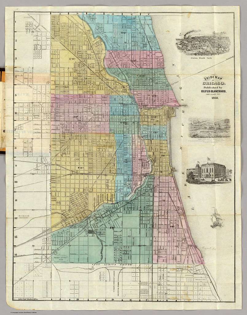 1868 Guide Map of Chicago by Blanchard - PICRYL Public Domain Search