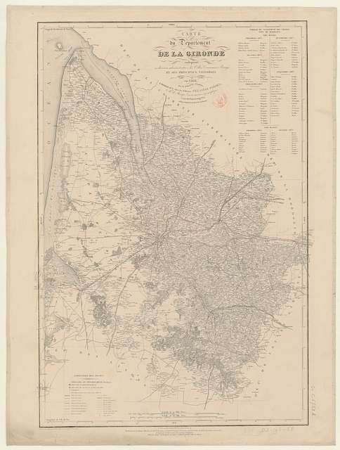 Carte du département de la Gironde, indiquant ses divisions... et ses ...