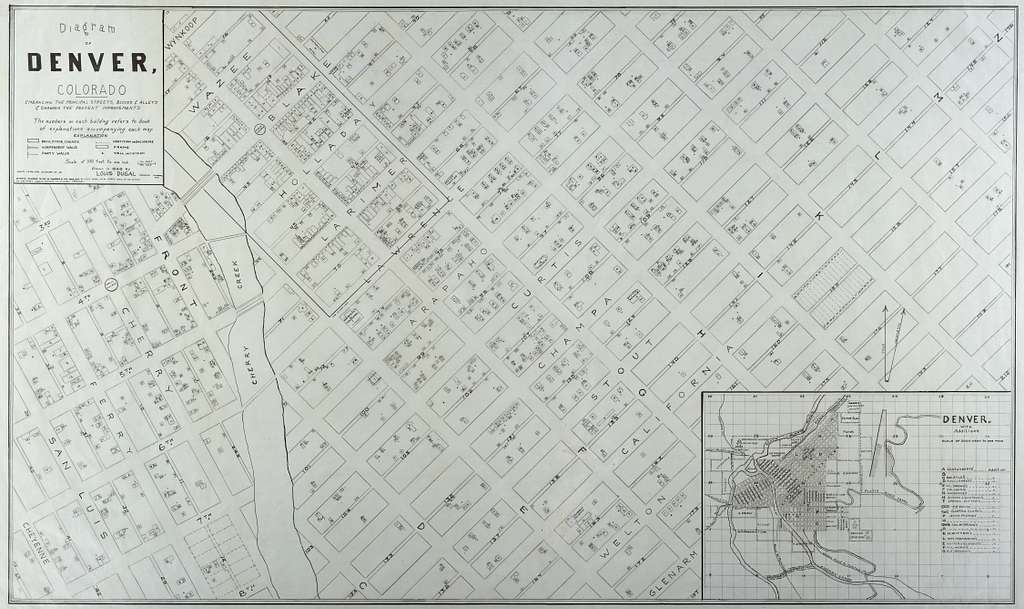 Diagram of Denver, Colorado, embracing the principal streets, blocks