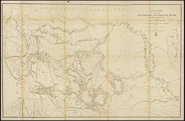 Map of the Yellowstone and Missouri Rivers and their tributaries ...