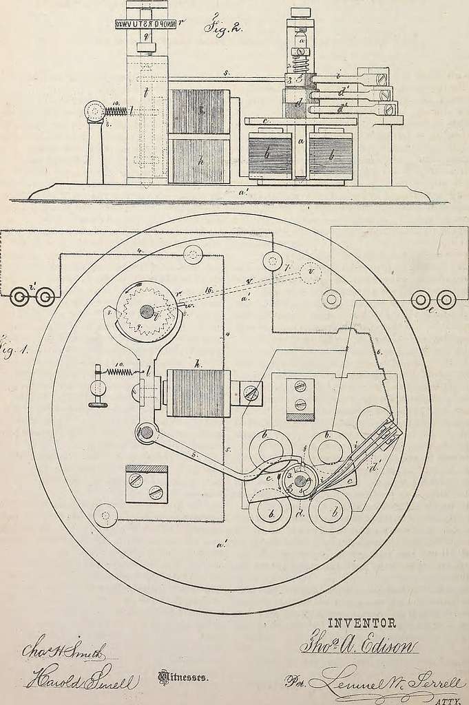 thomas edison phonograph diagram
