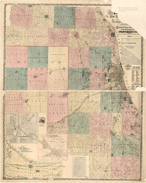 1870 Van Vechten's map of Chicagoland - PICRYL Public Domain Search