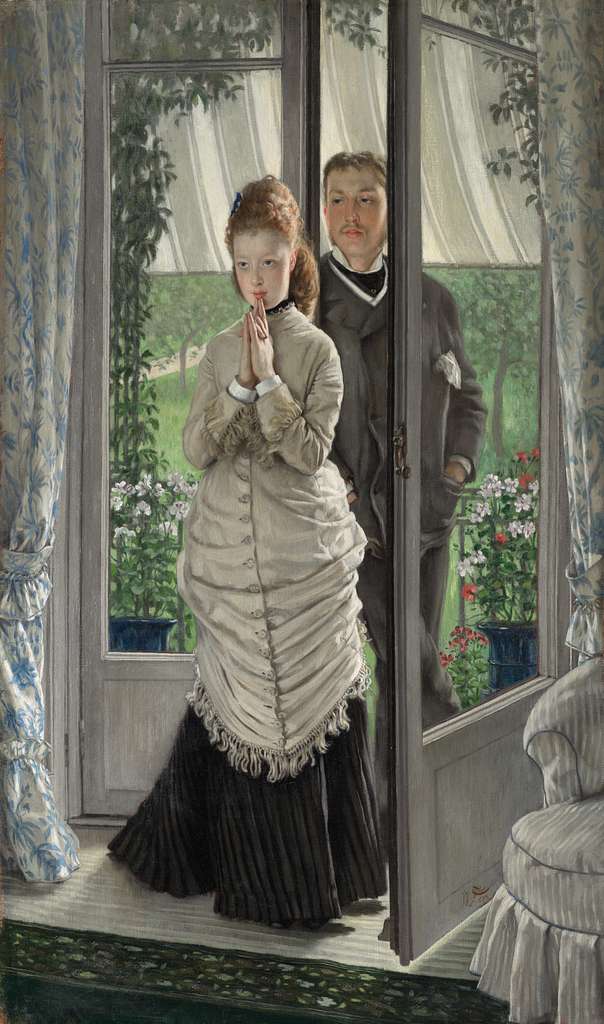 James Tissot French 1836 1902 Two Figures at a Door The