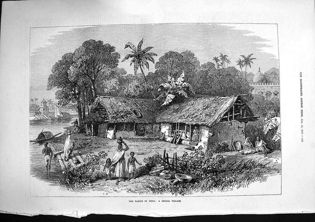 Heritage of India: A Bengal Village vintage post card