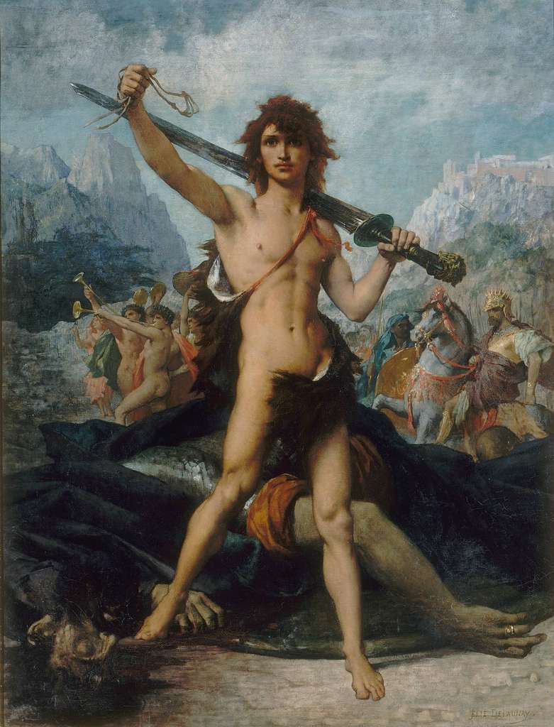 David Triomphant 1874 - A painting of a naked man holding a sword - PICRYL  - Public Domain Media Search Engine Public Domain Search