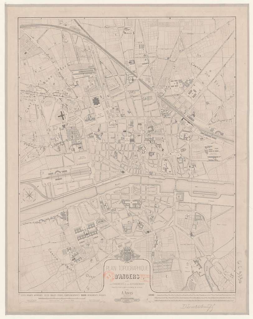 Plan topographique d'Angers avec les changements et les accroissements ...