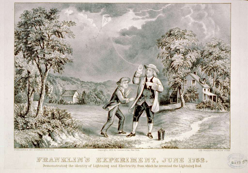 Benjamin Franklin Lightning Experiment 1752 - PICRYL - Public Domain Media  Search Engine Public Domain Image