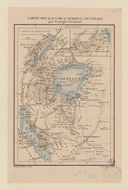 Carte des lacs de l'Afrique centrale - par Georges Renaud ; gravé par R ...