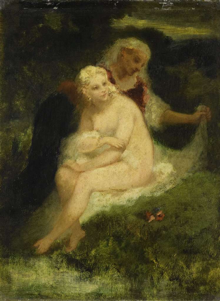 Esquisses de bras, mains et personnage by Narcisse-Virgile Diaz de La Peña  - Artvee