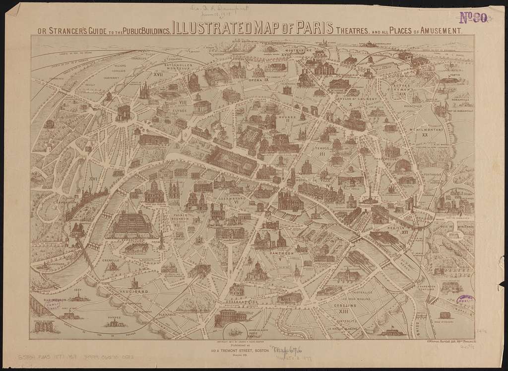 Illustrated Map Of Paris - Norman B. Leventhal Map Center - PICRYL ...