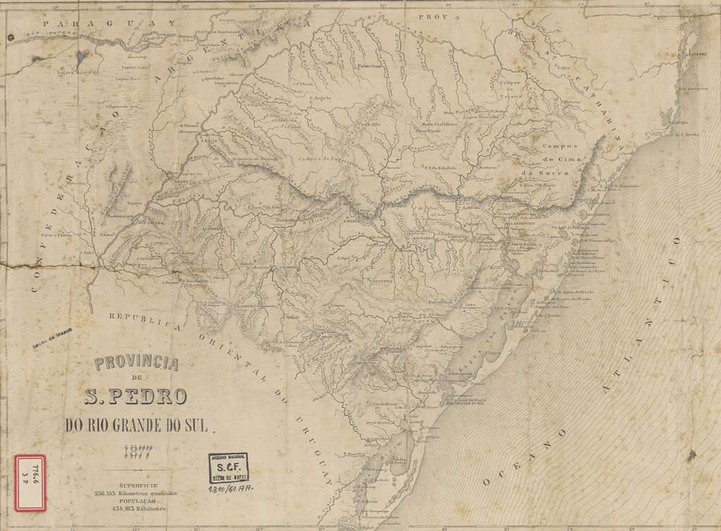 Mapa Província de São Pedro do Rio Grande do Sul, atual Estado do Rio ...