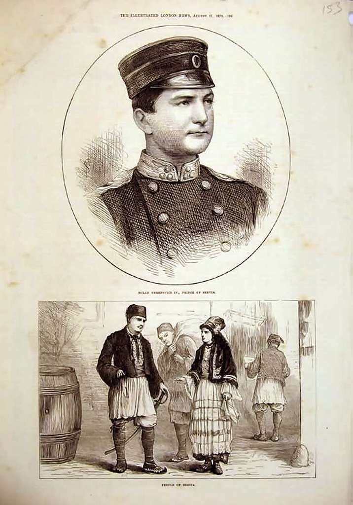 Portrait of Milan Obrenovic IV, King of Serbia (1854-1901), engraving from  a magazine, Stock Photo, Picture And Rights Managed Image. Pic.  DAE-11249786