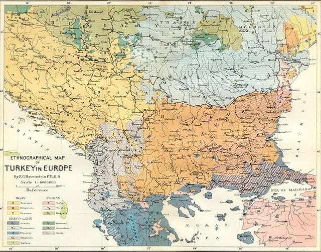 EUROPE. ETHNOGRAPHIC & RELIGION MAP OF EUROPE. Antique big size map. 1898