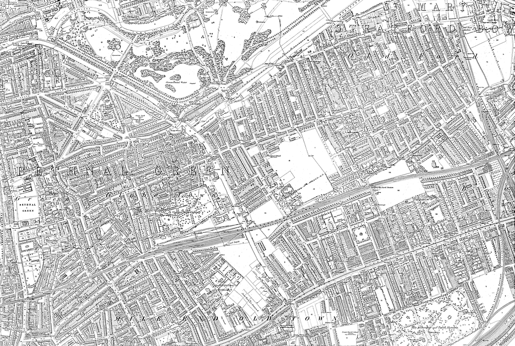 Map of City of London and its Environs Sheet 028, Ordnance Survey, 1869 ...