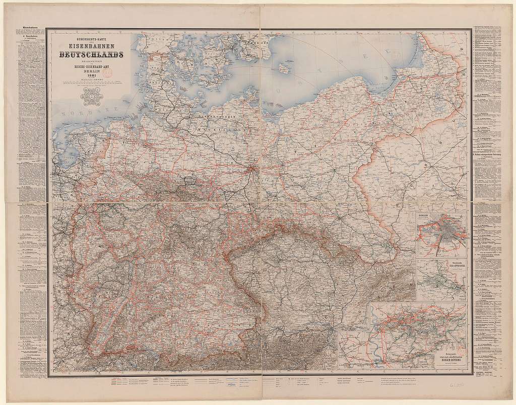 Uebersichts-Karte der Eisenbahnen Deutschlands - bearbeitet im Reichs ...