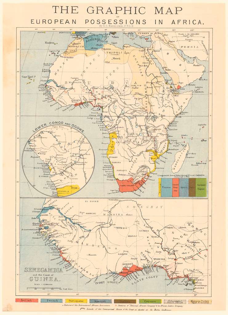 1884 Map The Graphic Map Of European Possessions In Africa By Eg