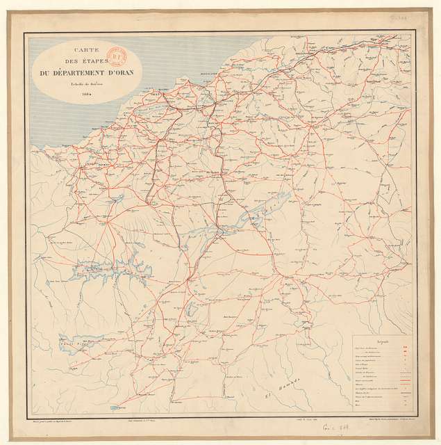 Carte des étapes du département d'Oran. 1-800 000, 1884 ...