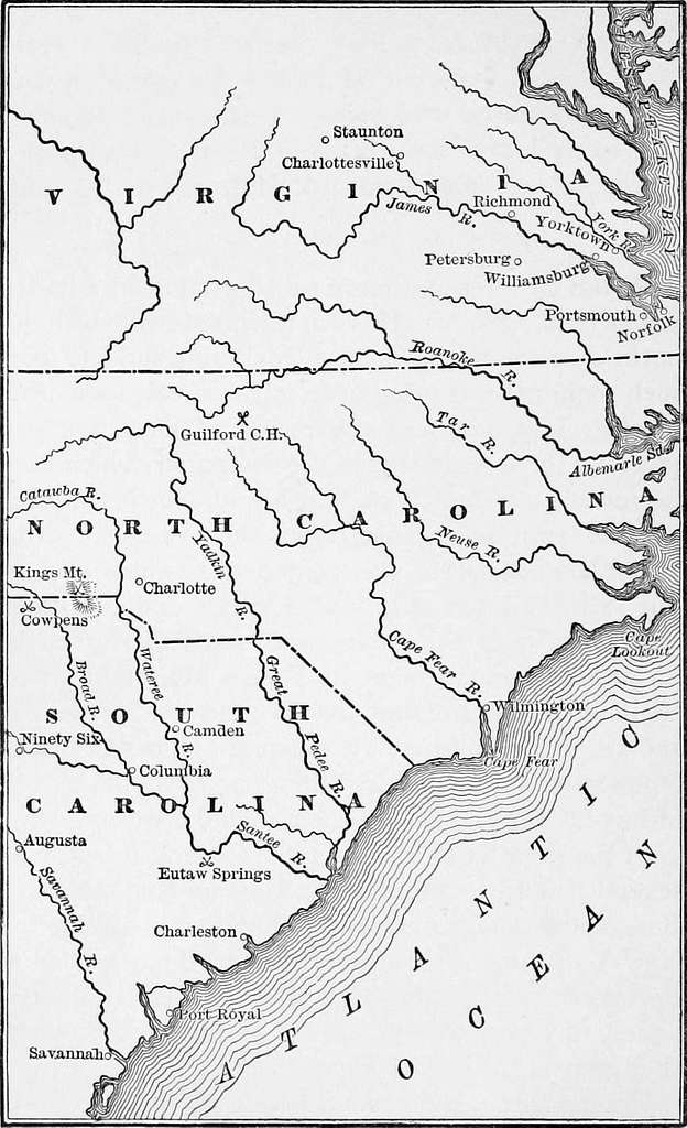 The Hessians - map for Cornwallis southern campaigns - PICRYL Public ...