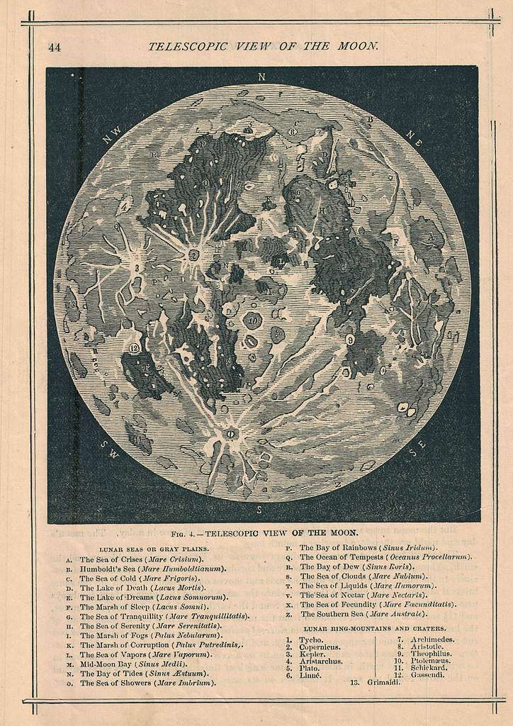 Historic Map : U.S.G.S. Lunar Ray Map of The Moon (Wall map