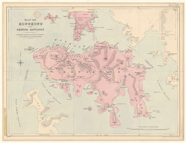 A Map of Hong-Kong, with british Kowloon - btv1b530292768 - PICRYL ...