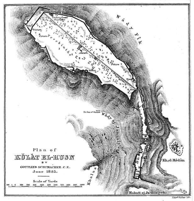 Schumacher's map of Kulat El-Husn - PICRYL - Public Domain Media Search ...