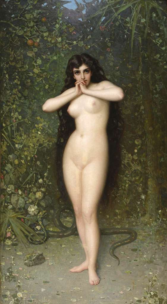 Szyndler Eve A Painting Of A Naked Woman In A Garden PICRYL Public Domain Media Search