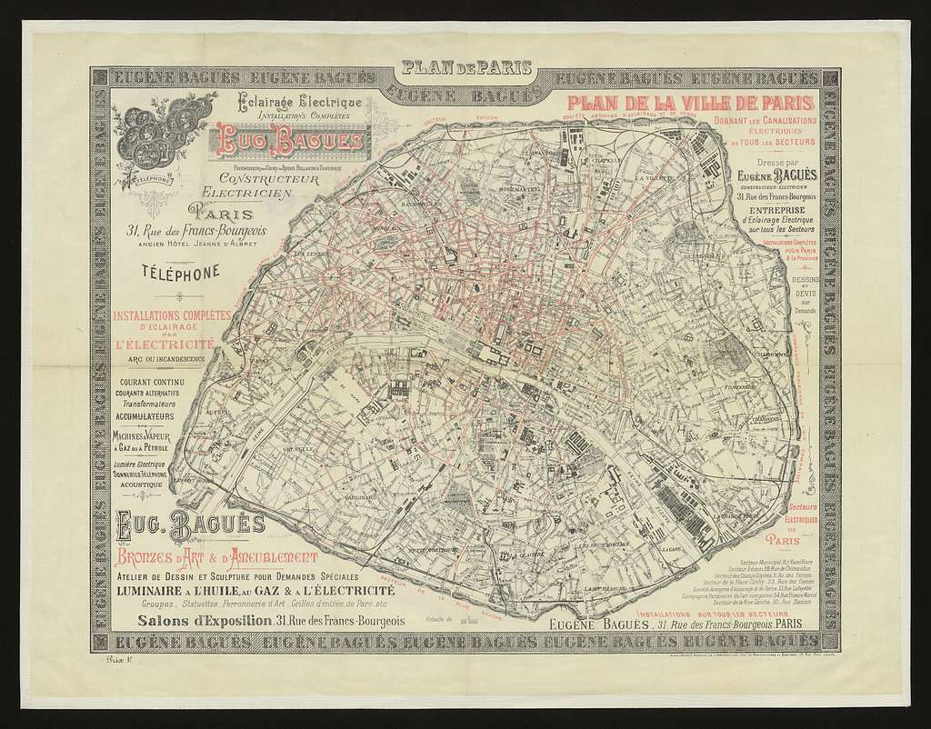 Plan de Paris des Magasins du Bon Marche.: Geographicus Rare