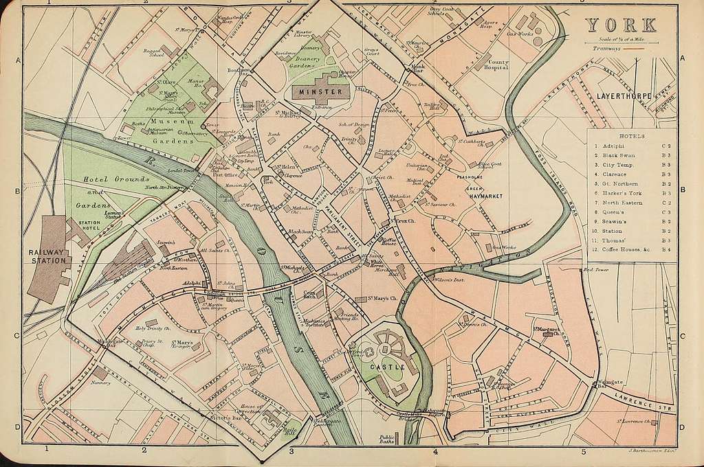 Yorkshire. Maps and plans by Bartholomew (1890) (14595322977) - PICRYL ...