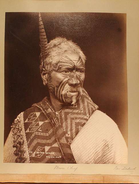 Maori Chief, New Zealand, 1891 - Public domain portrait print - PICRYL ...