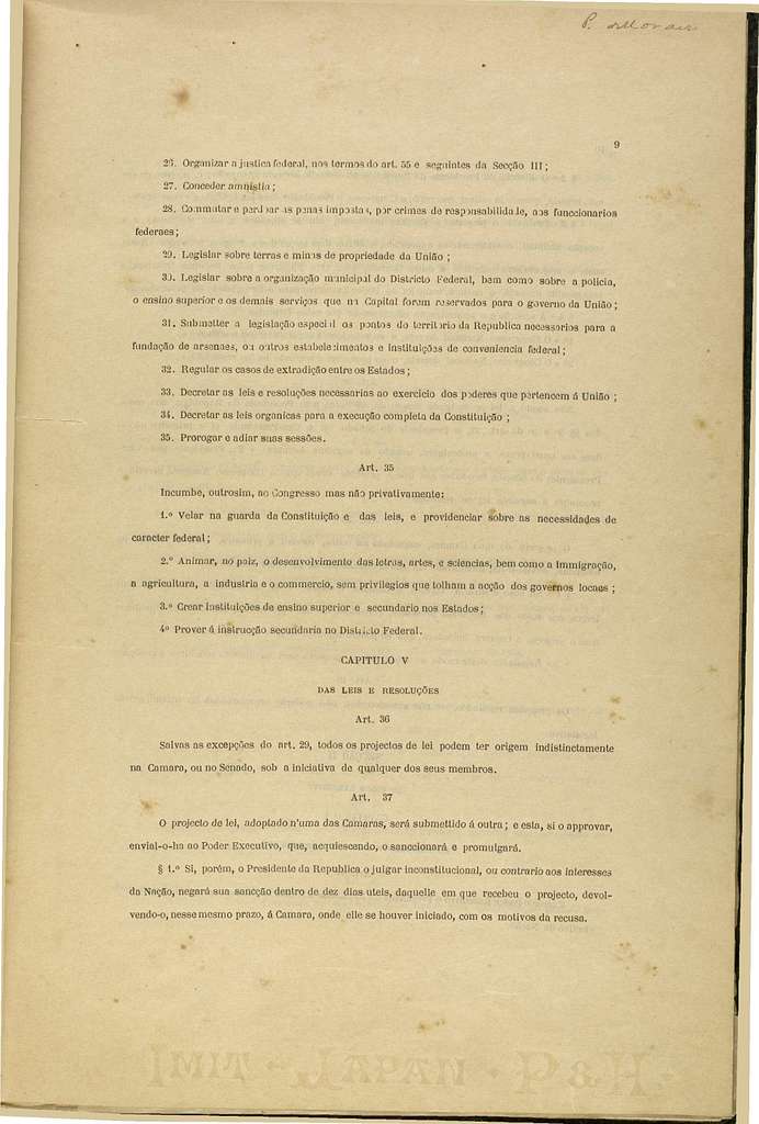 Constituição da República dos Estados Unidos do Brasil de 1891 p. 09 -  PICRYL - Public Domain Media Search Engine Public Domain Image